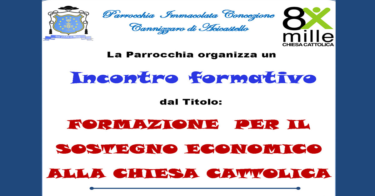 Chiedere Aiuto Economico Alla Chiesa Sostegno Economico alla Chiesa Cattolica - Incontro formativo - Diocesi